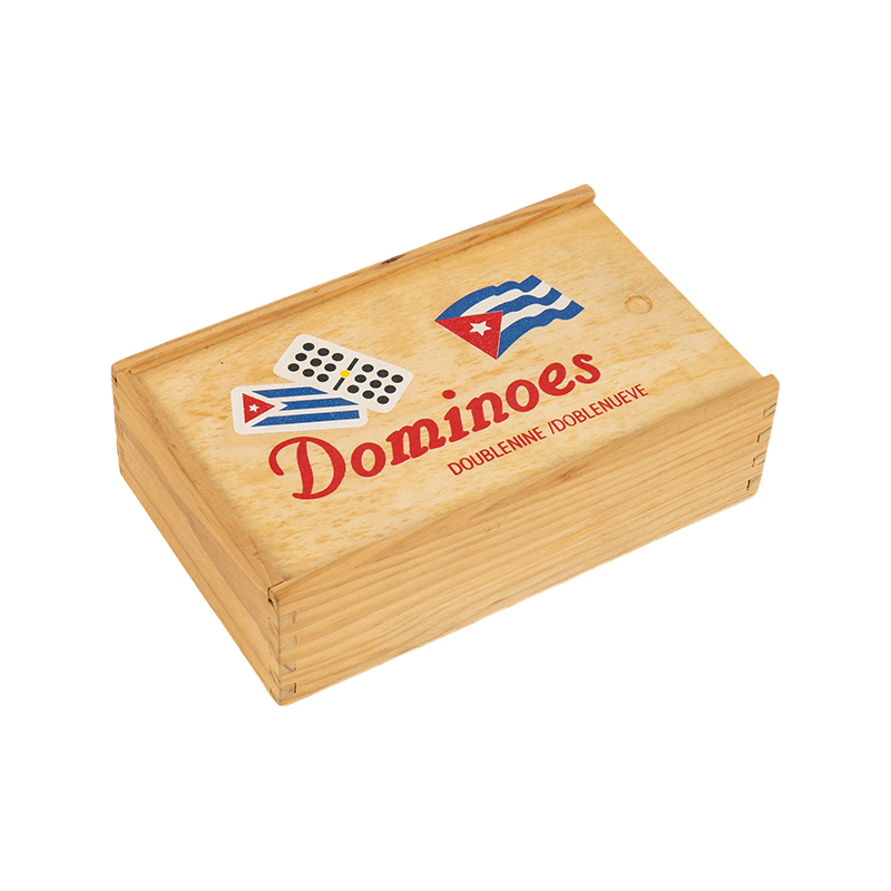 คิวบาแบบดั้งเดิมคู่เก้ากล่องไม้ Dominoes