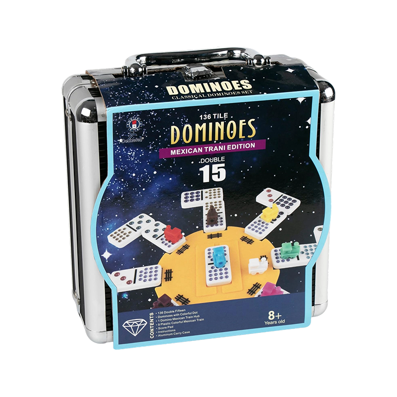 ผู้เล่น 2-10 คน 136 ชื่อ Double 15 Dominoes ในกล่องอลูมิเนียม